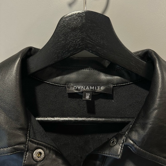 Women’s Dynamite Leather Button Up Shacket - Picture 2 of 4